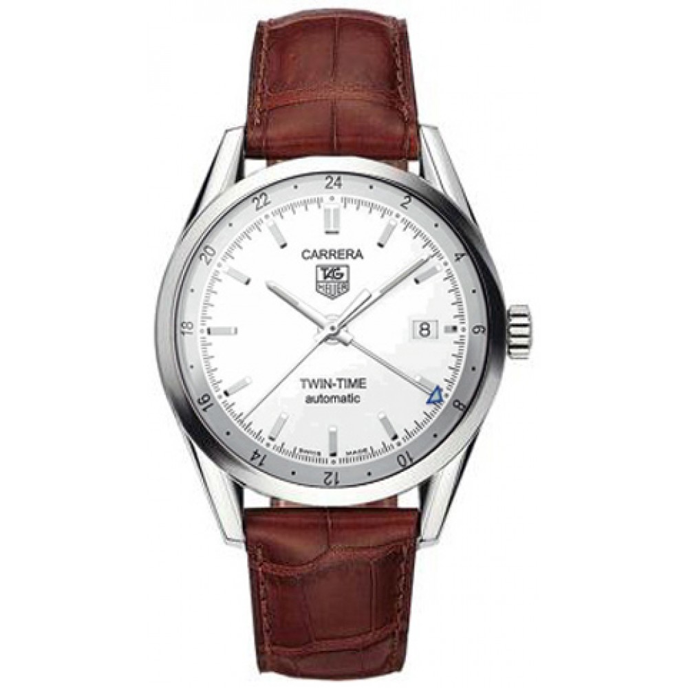 Tag heuer twin hot sale time leather strap